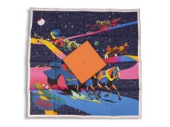 Hermès NIB "Space Derby" Silk Scarf