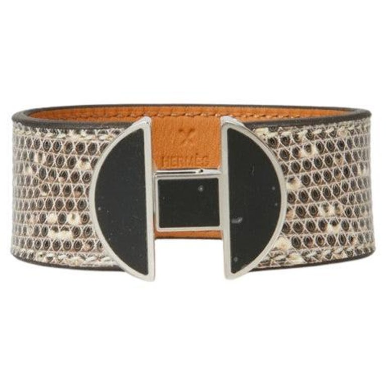 Hermes Black Kelly Dog Epsom Rose Gold Hardware Leather Cuff Bracelet -  Chicjoy