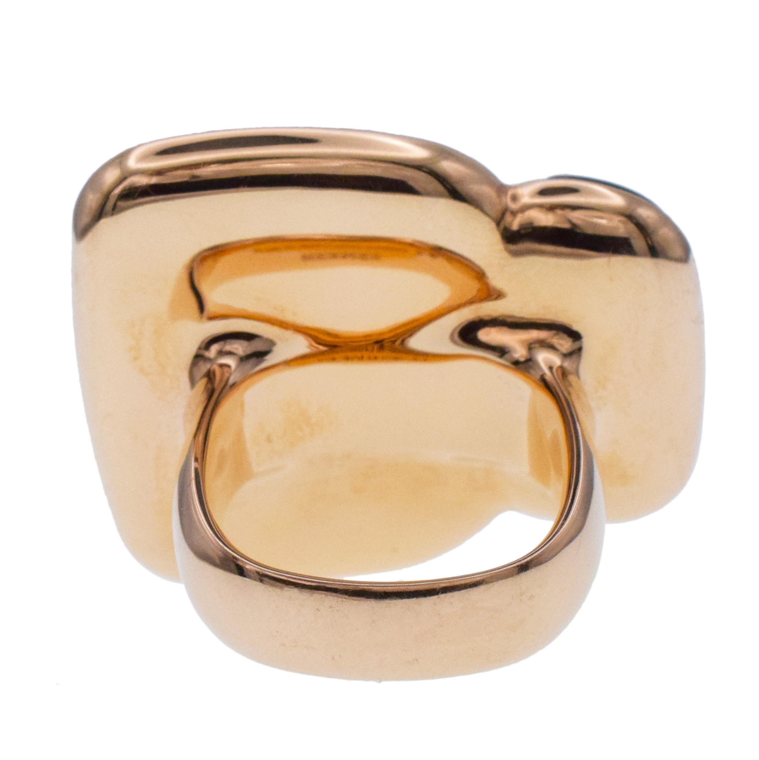 Hermès  Niloticus Lumière black spinel and diamond ring in 18k rose gold. 3
