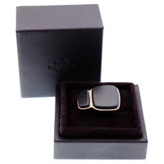 Hermès  Niloticus Lumière black spinel and diamond ring in 18k rose gold.