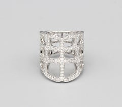 Hermes Niloticus Ombre Diamant 18k Weißgold Ring Größe 6,5