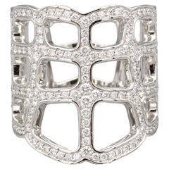 Hermes Niloticus Ombre Diamond 18k White Gold Ring Size 6.5