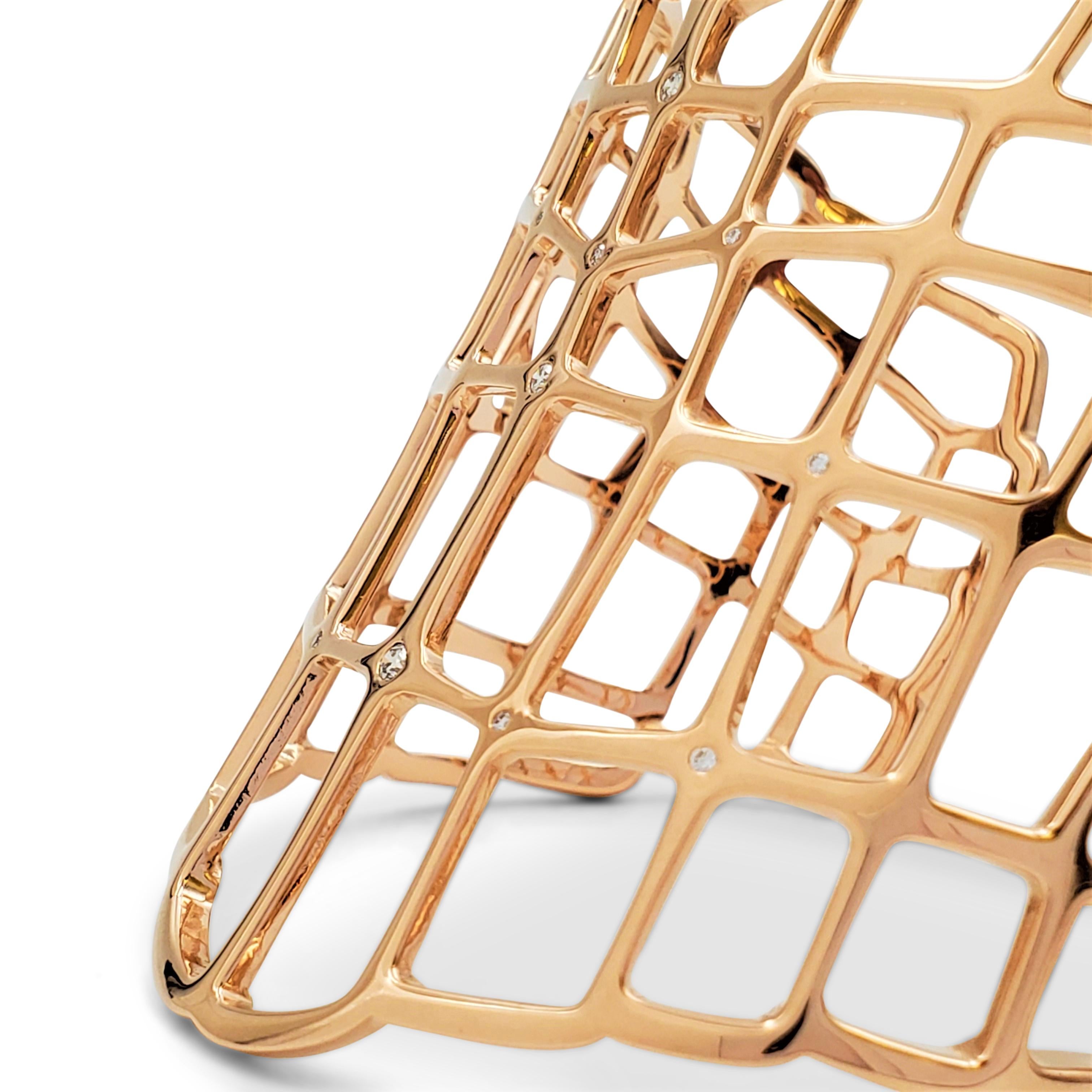 Taille ronde Hermès - Bracelet 'Niloticus Ombre' en or rose et diamants:: grand modèle