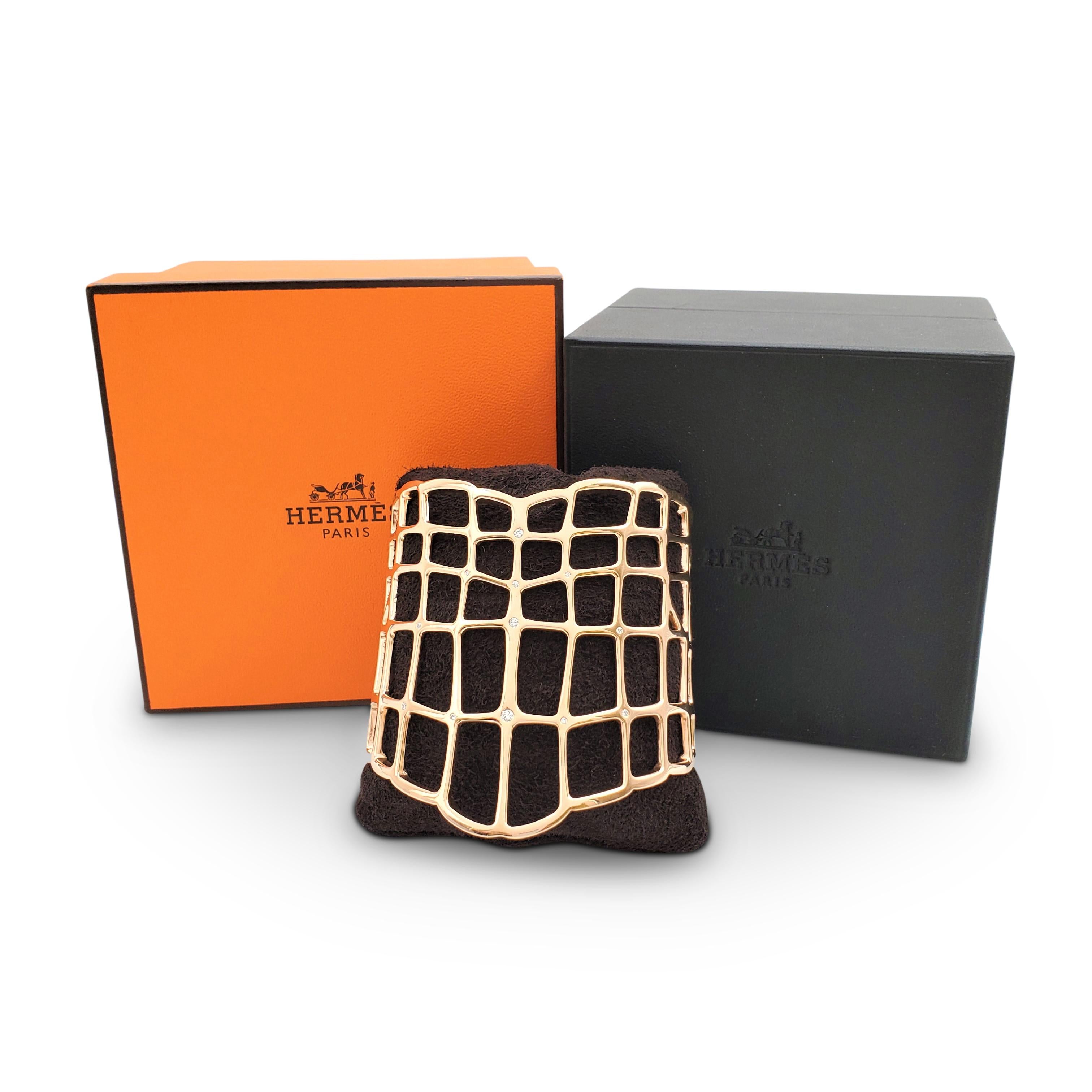 Hermès - Bracelet 'Niloticus Ombre' en or rose et diamants:: grand modèle 2