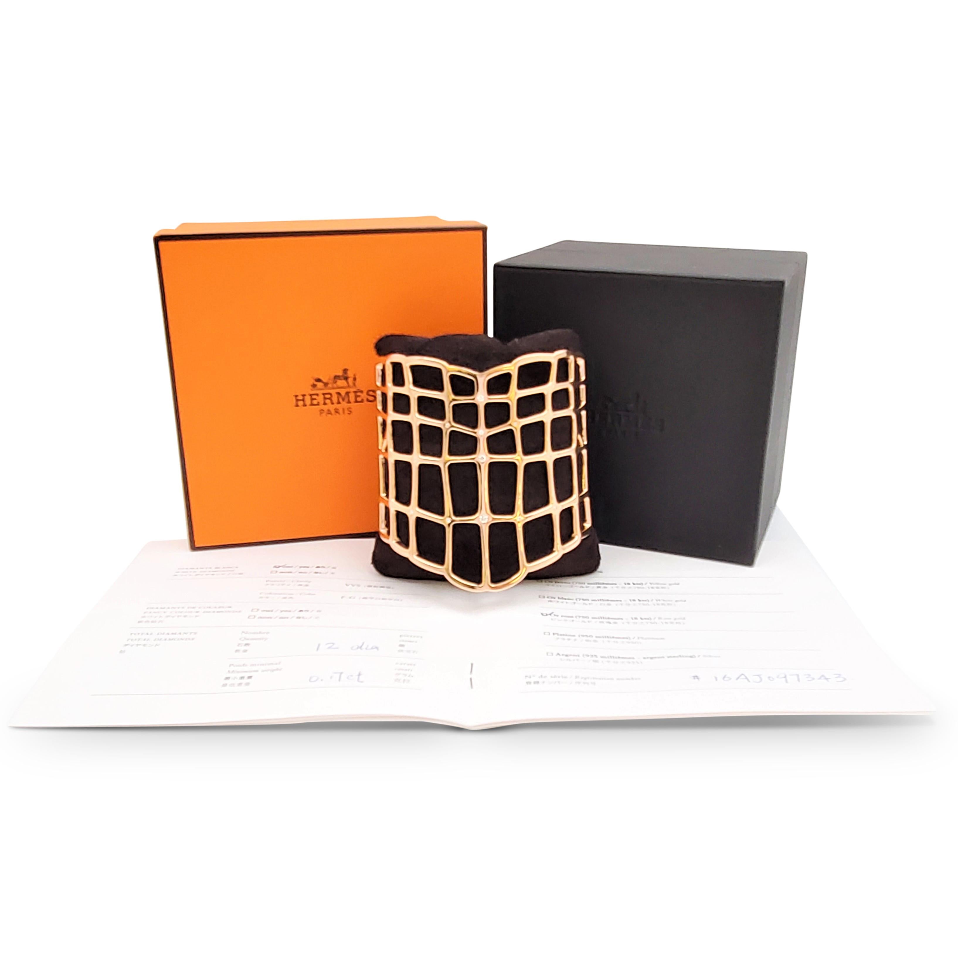Hermès - Bracelet 'Niloticus Ombre' en or rose et diamants:: grand modèle 3