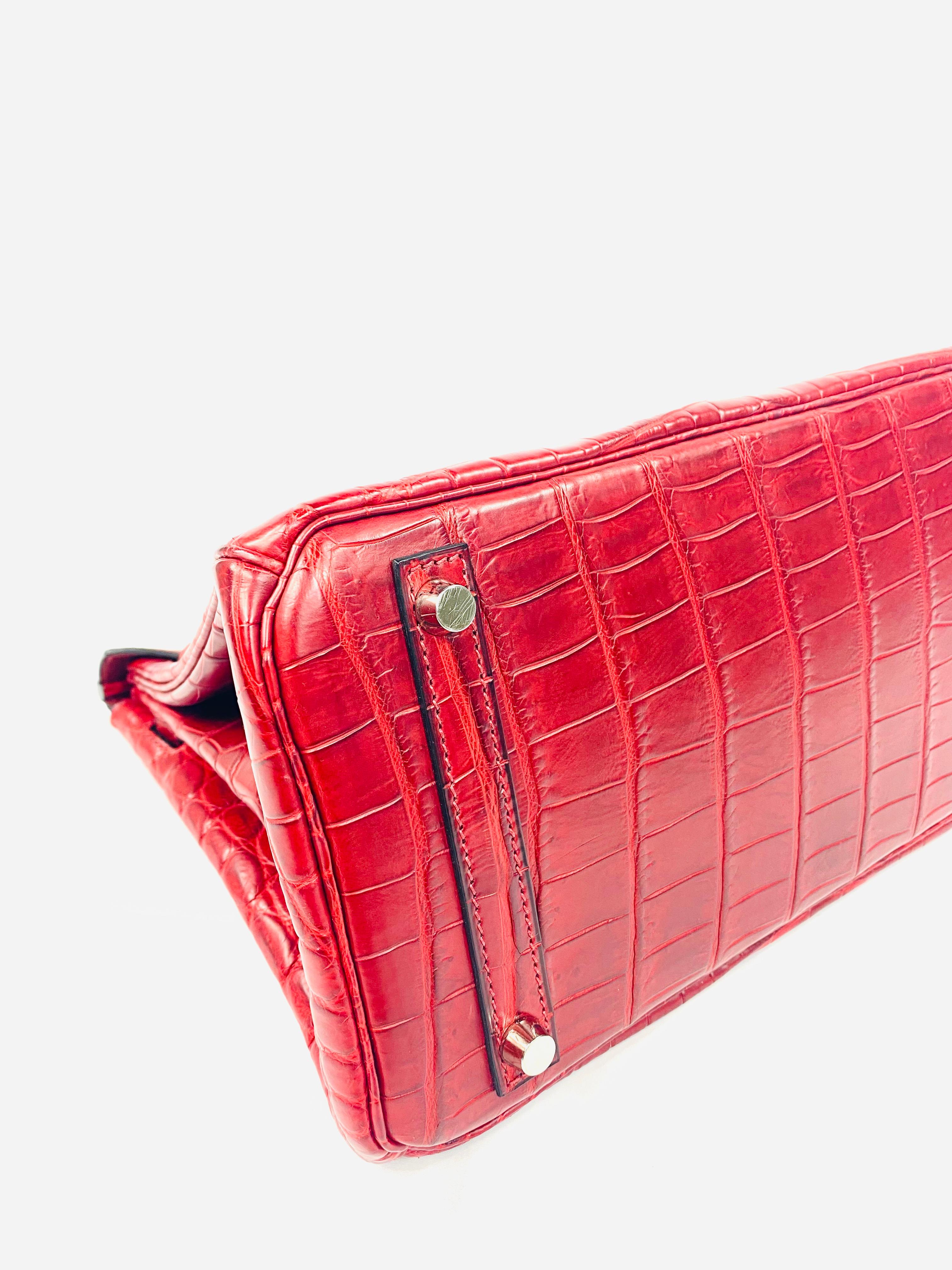 Hermès Niloticus Red Crocodile Leather Birkin 30 Handbag 3