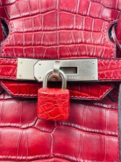 Hermès Niloticus Red Crocodile Leather Birkin 30 Handbag