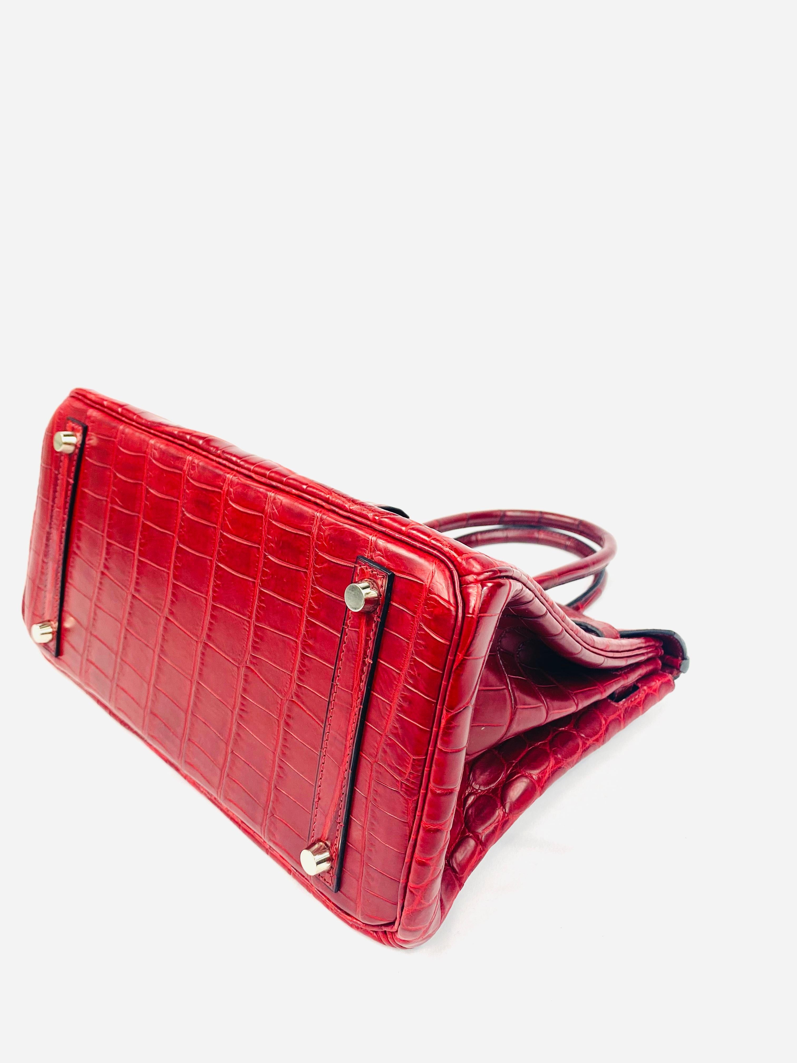 Hermès Niloticus Red Crocodile Leather Birkin 30 Handbag 2