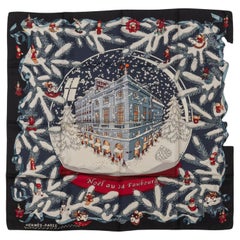 Hermès Noel Au 24 Faubourg Blue Scarf