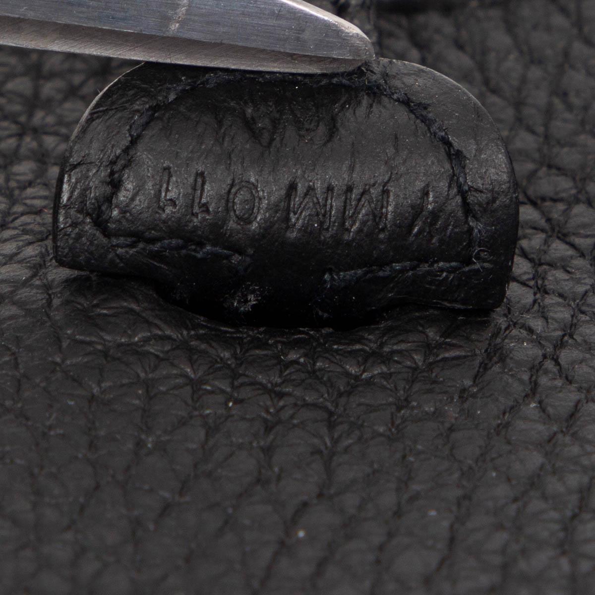 Women's HERMES Noir black Clemence leather EVELYNE 16 AMAZONE TPM Bag Palladium