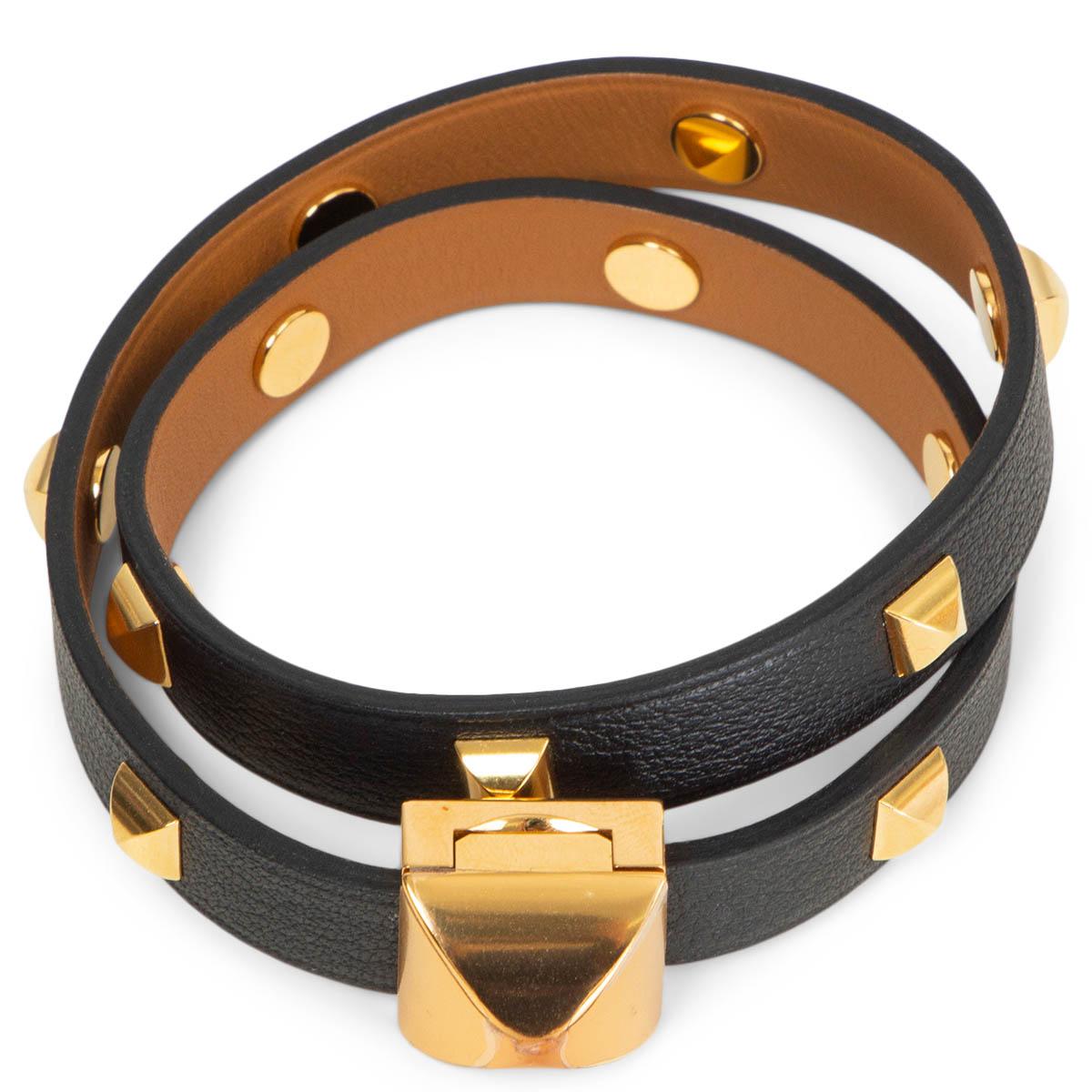 saint laurent onyx rectangle bracelet in palladium noir