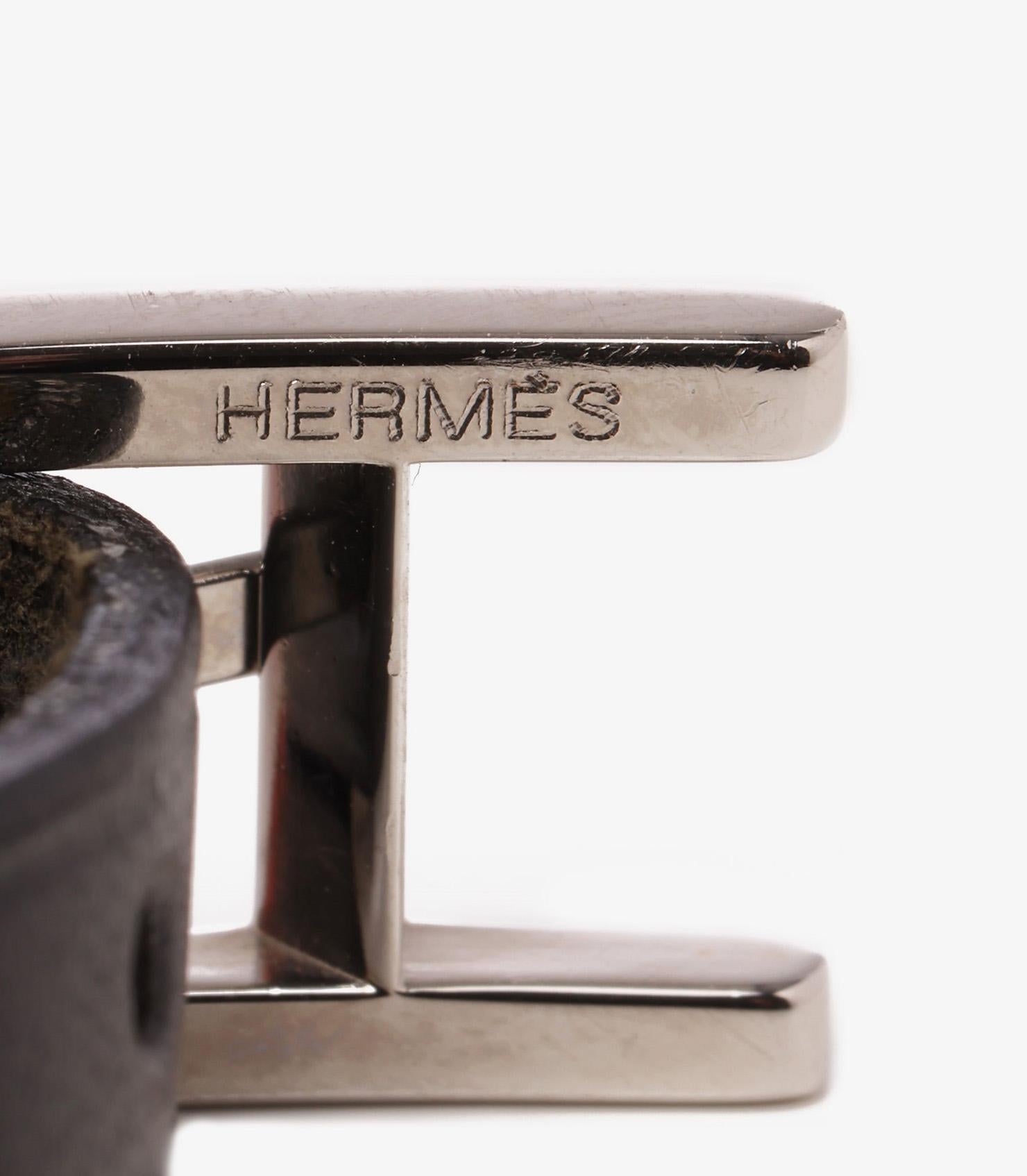 Hermès Noir Chamonix Leder Behapi Double Tour im Angebot 2