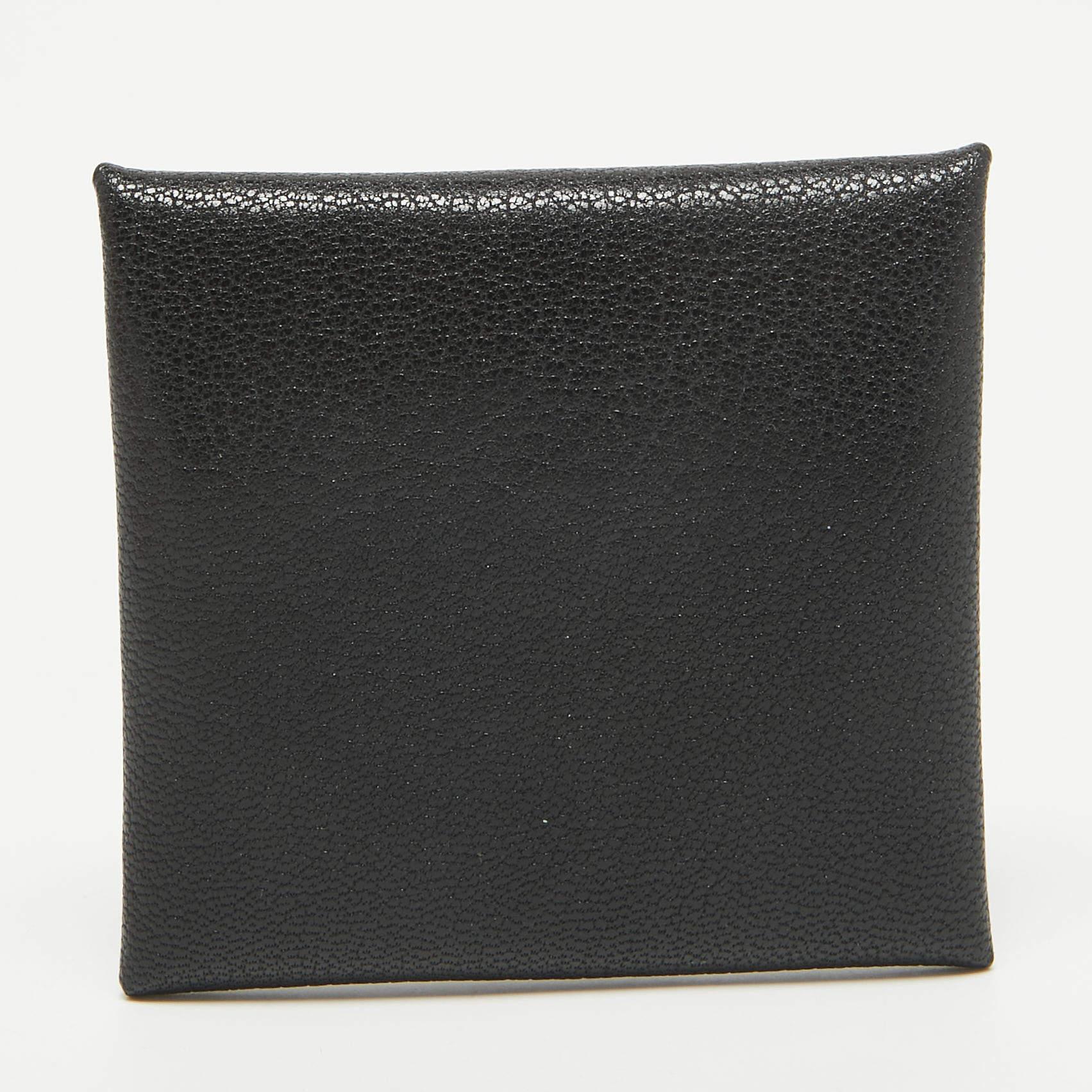 Hermes Noir Chevre Leder Bastia Geldbörse ändern im Zustand „Neu“ im Angebot in Dubai, Al Qouz 2
