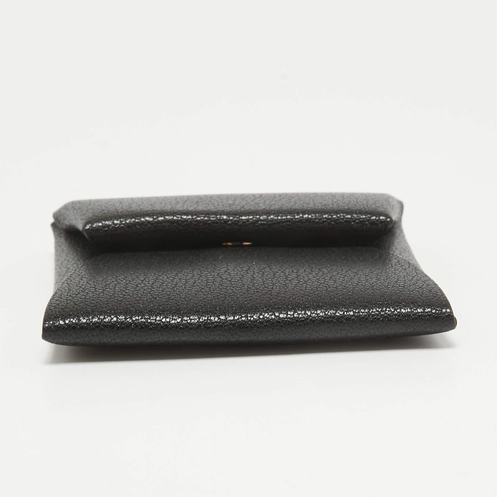 Hermes Noir Chevre Leder Bastia Geldbörse ändern im Angebot 1