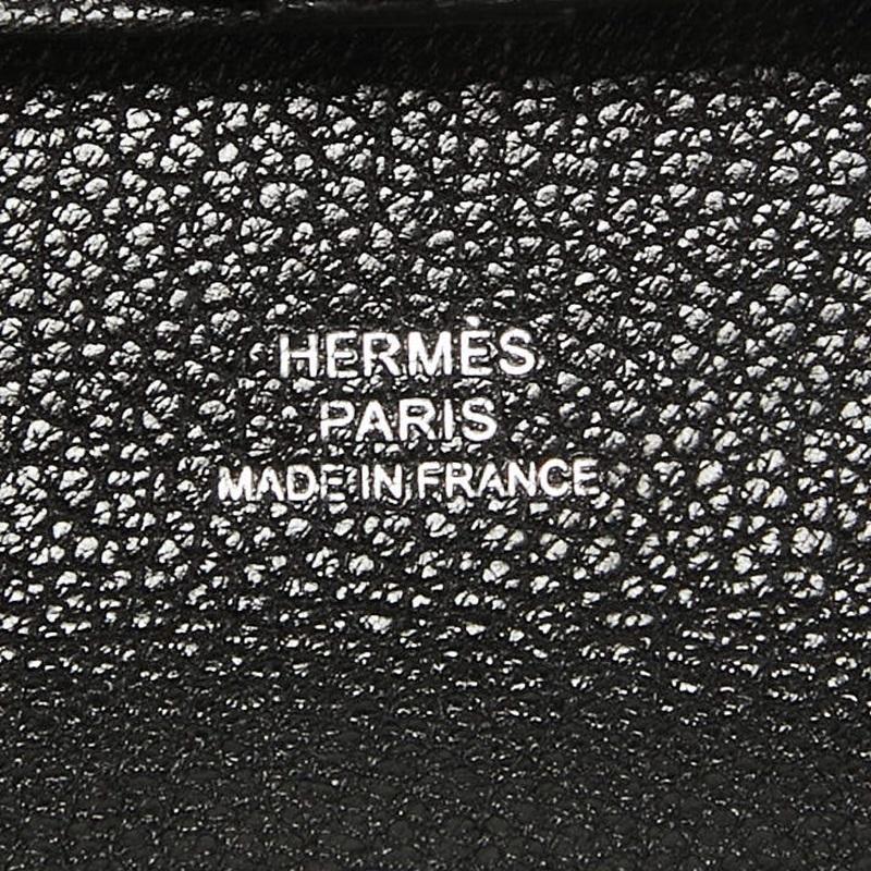 Hermes Noir Chevre Leder Bastia Geldbörse ändern im Angebot 3