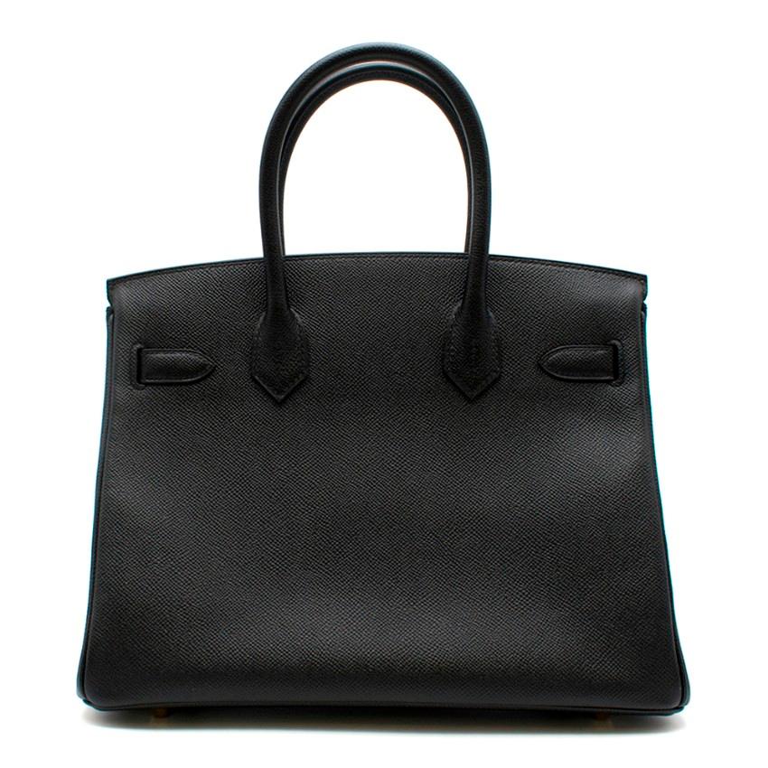 Hermes Noir Epsom Leather 30cm Birkin In New Condition In London, GB