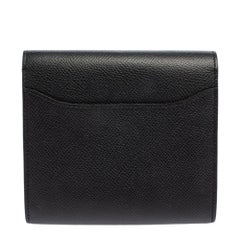 Hermes Noir Epsom Leather Constance Compact Wallet