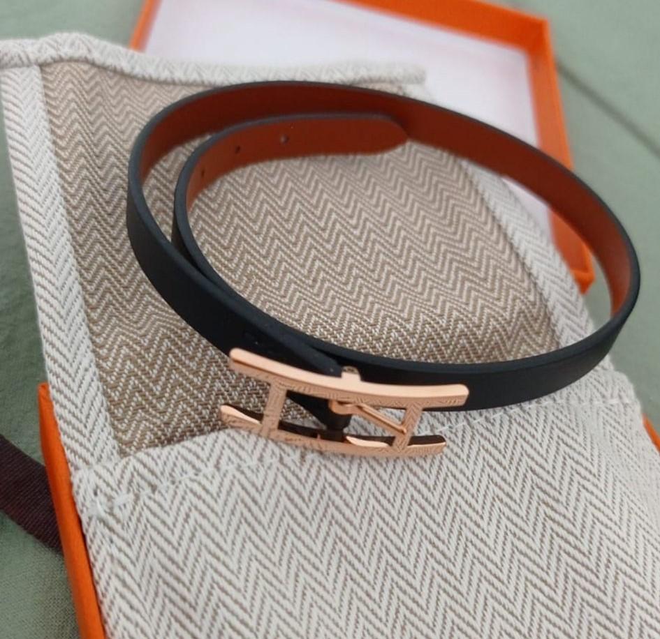 Bracelet double tour Hermès Noir/Fauve Behapi, taille 2 Neuf - En vente à Nicosia, CY