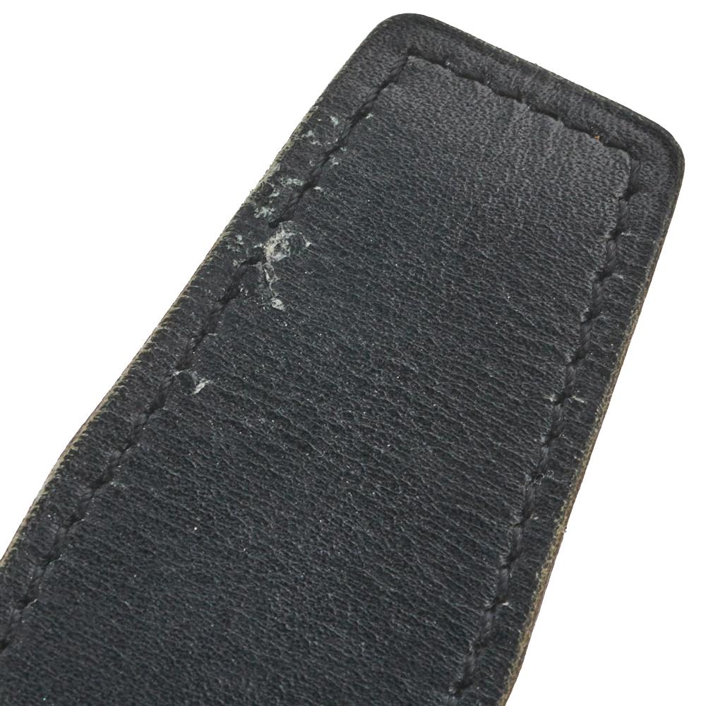 Black Hermes Noir/Gold Box and Togo Leather Cape Cod Reversible Belt 95 CM