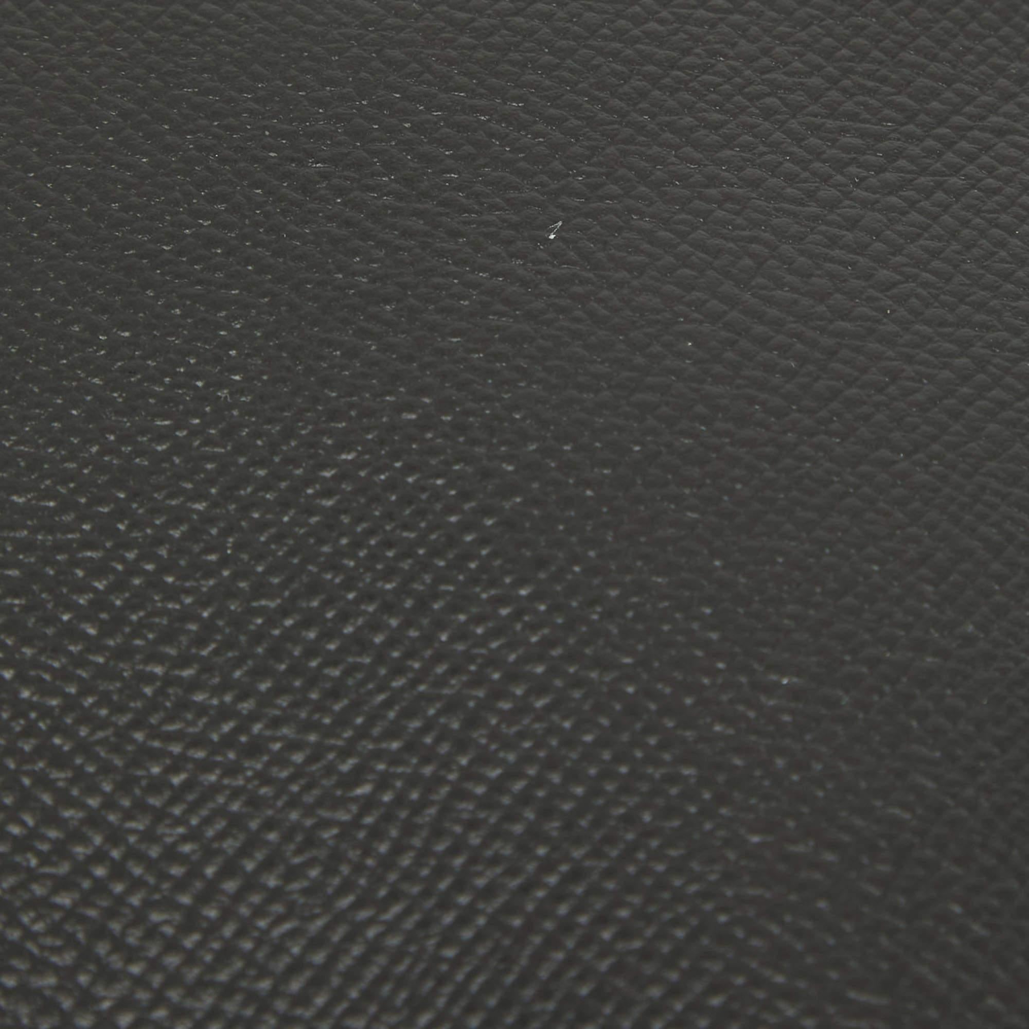 Hermes Noir/Gris Asphalt Epsom Leather Palladium Finish Birkin 30 Bag 5