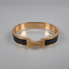 Hermes Noir Mat Clic HH bracelet Size 5