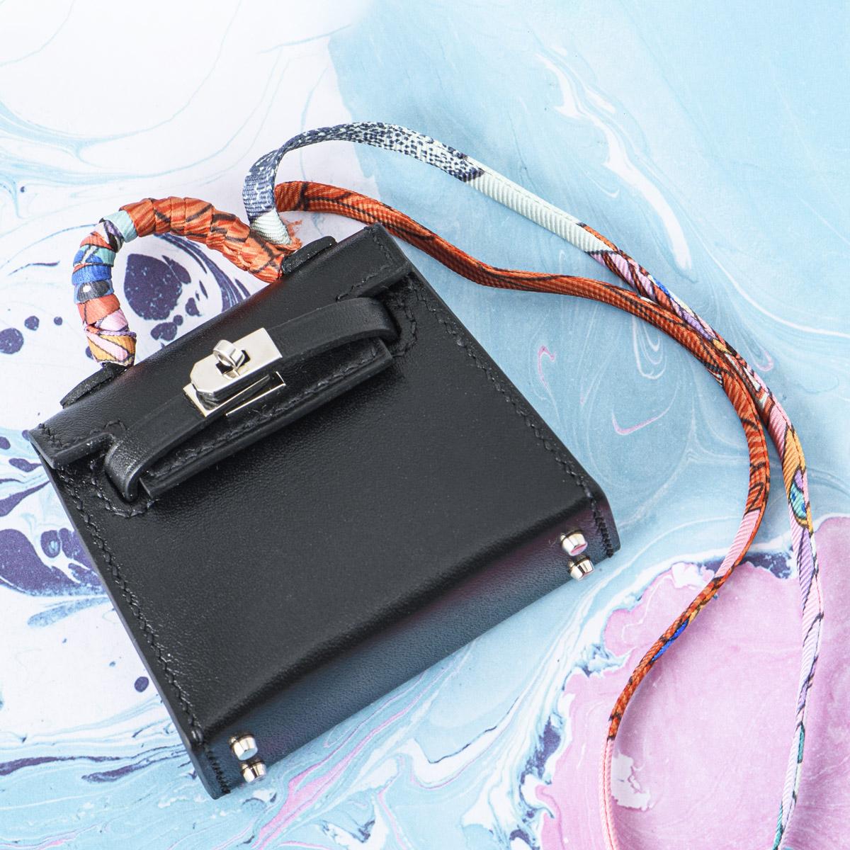 Hermès Noir Mini Kelly Twilly Bag Charm For Sale 5