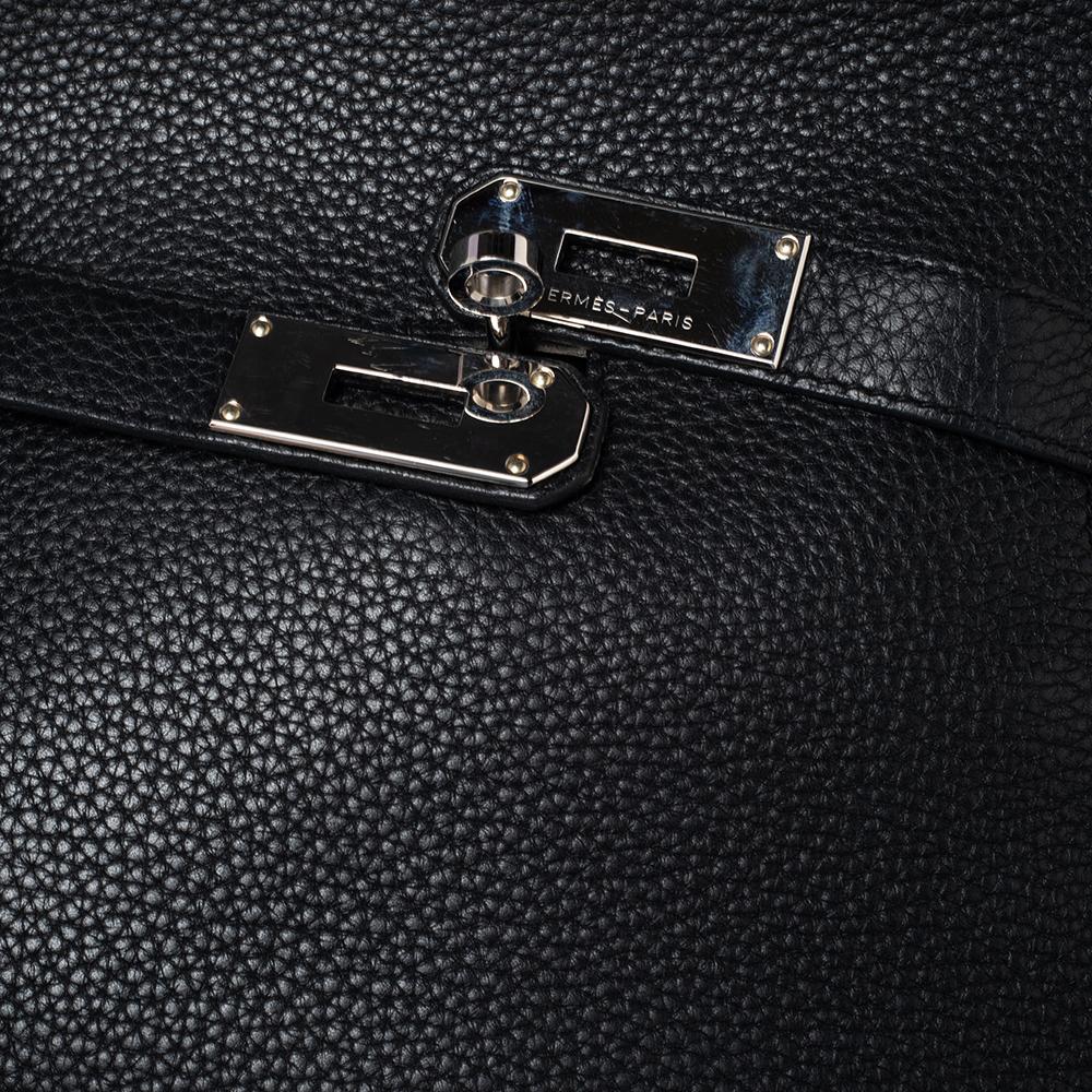 Hermès Noir Taurillon Clemence Leather Palladium Plated Jypsiere 34 Bag 6