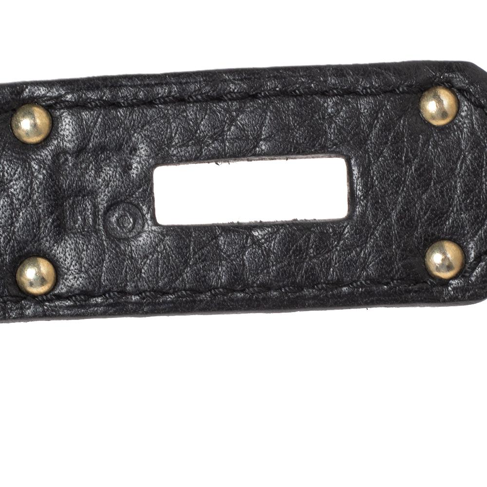 Women's Hermès Noir Taurillon Clemence Leather Palladium Plated Jypsiere 34 Bag