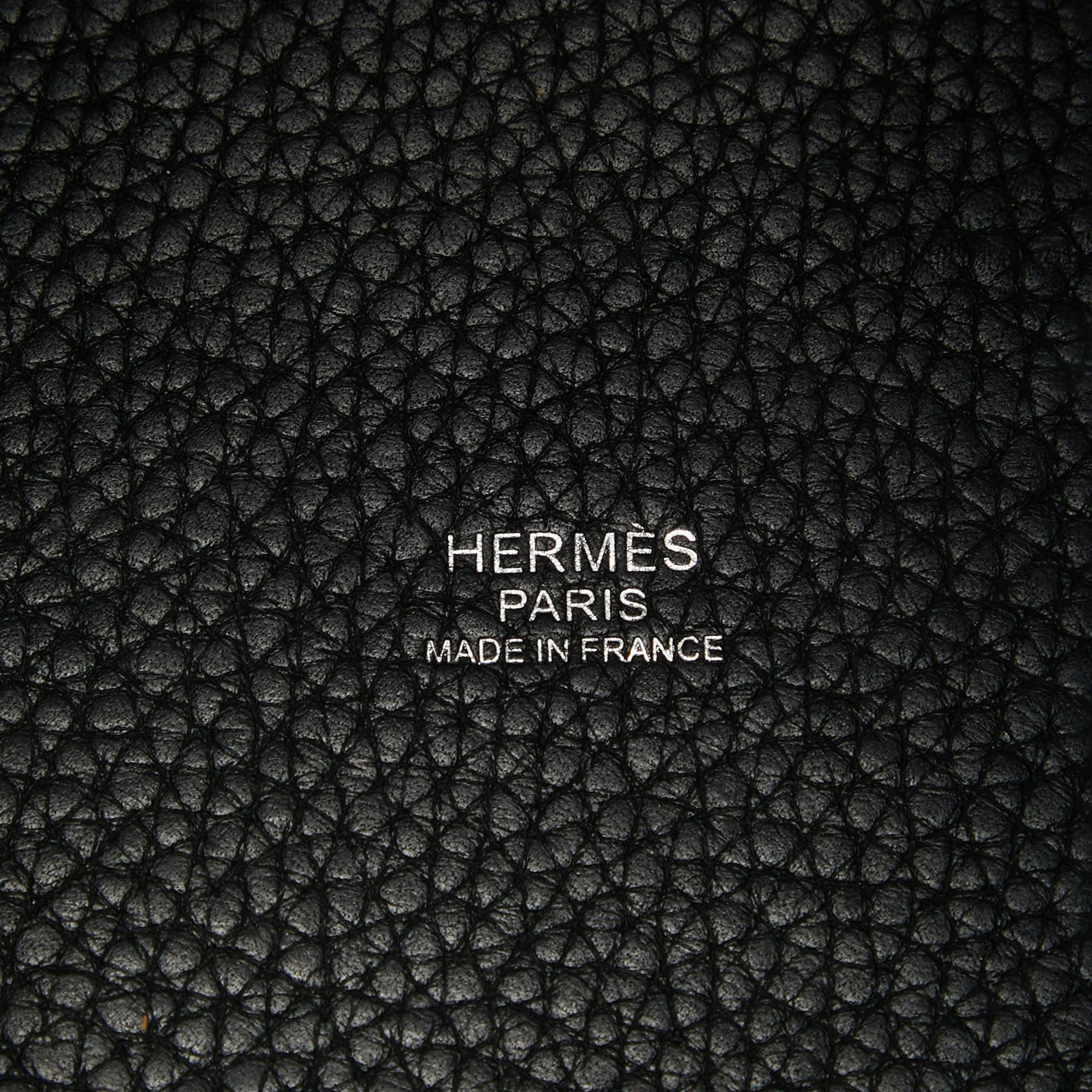Hermes Noir Taurillon Clemence Leather Picotin Lock 18 Bag For Sale 8