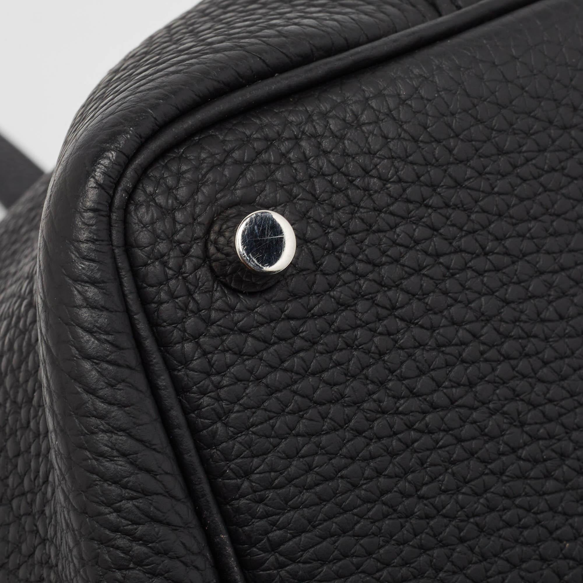 Hermes Noir Taurillon Clemence Leather Picotin Lock 18 Bag 1
