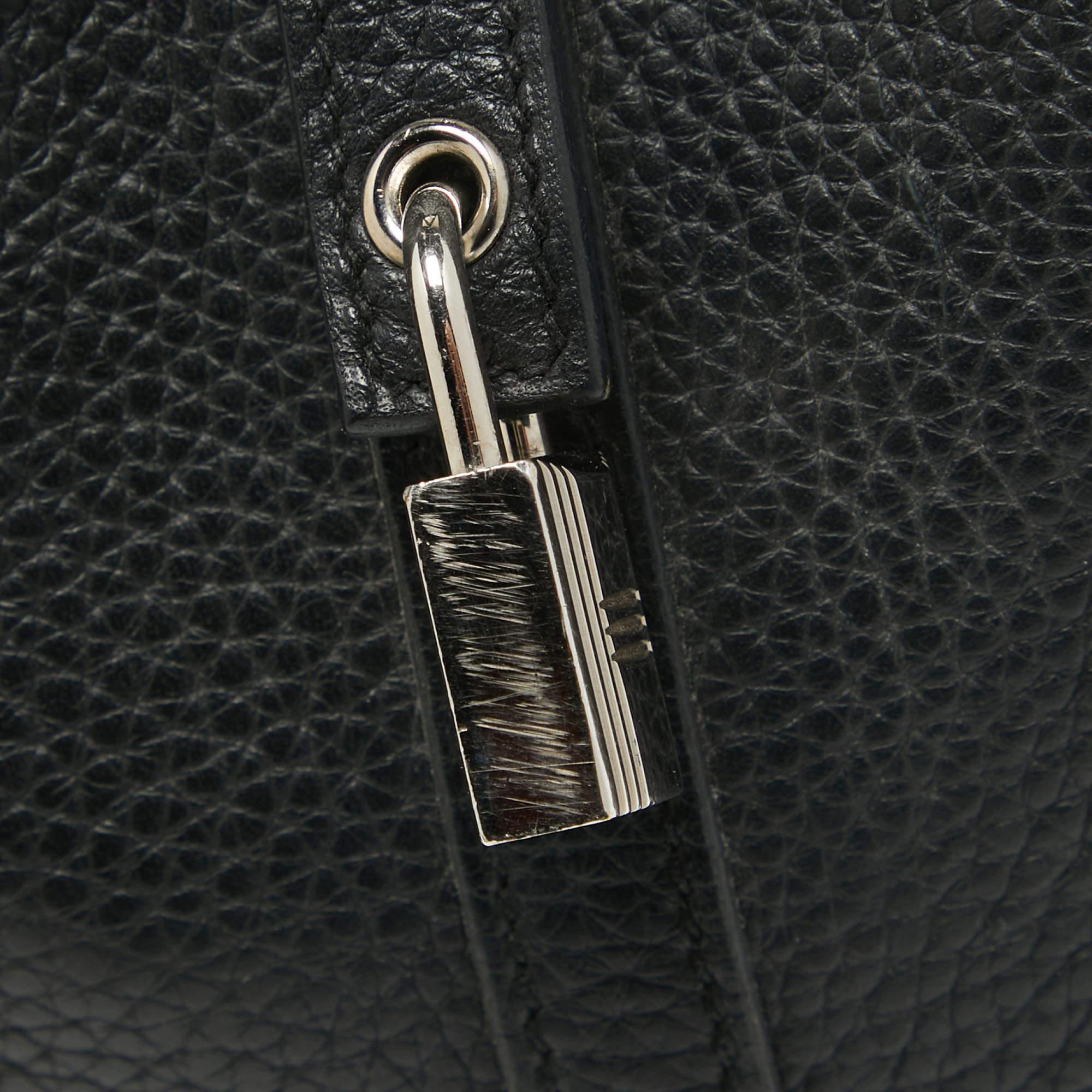 Hermes Noir Taurillon Clemence Leather Picotin Lock 18 Bag For Sale 1