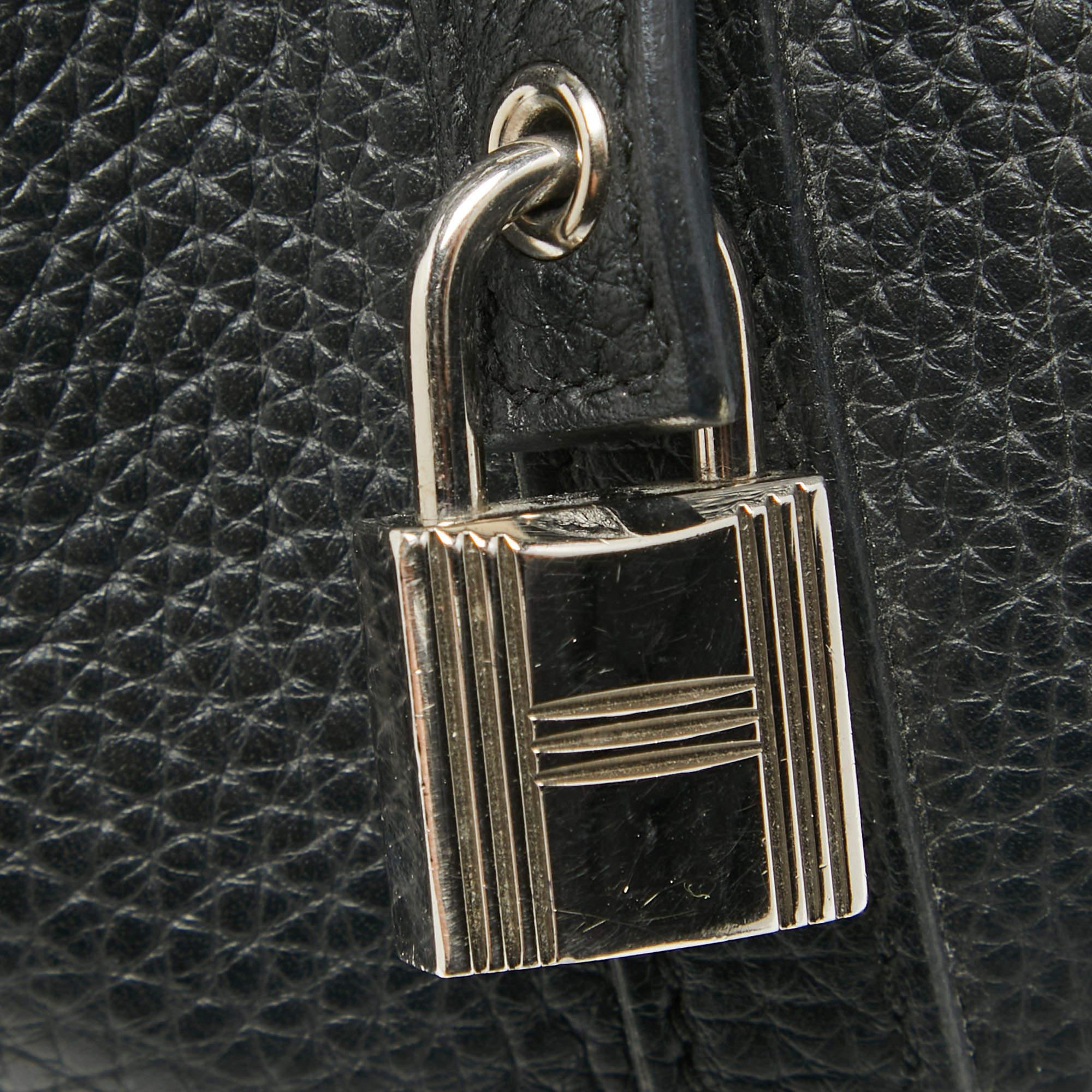 Hermes Noir Taurillon Clemence Leather Picotin Lock 18 Bag For Sale 2