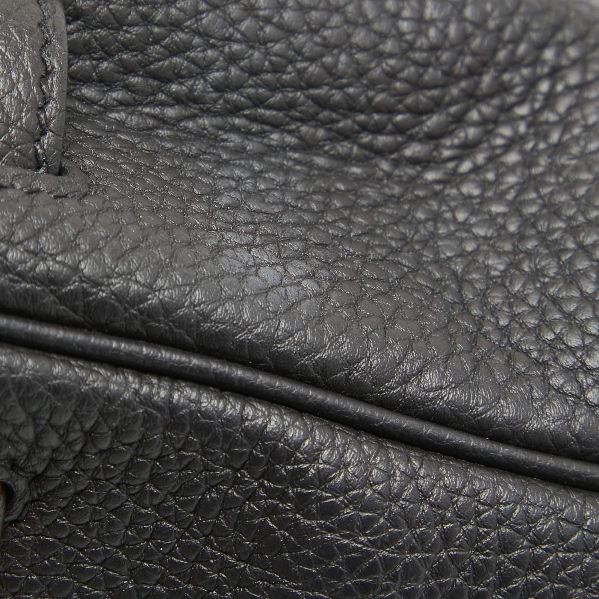 Hermes Noir Togo Leather Gold Finish Kelly Retourne 28 Bag For Sale 6