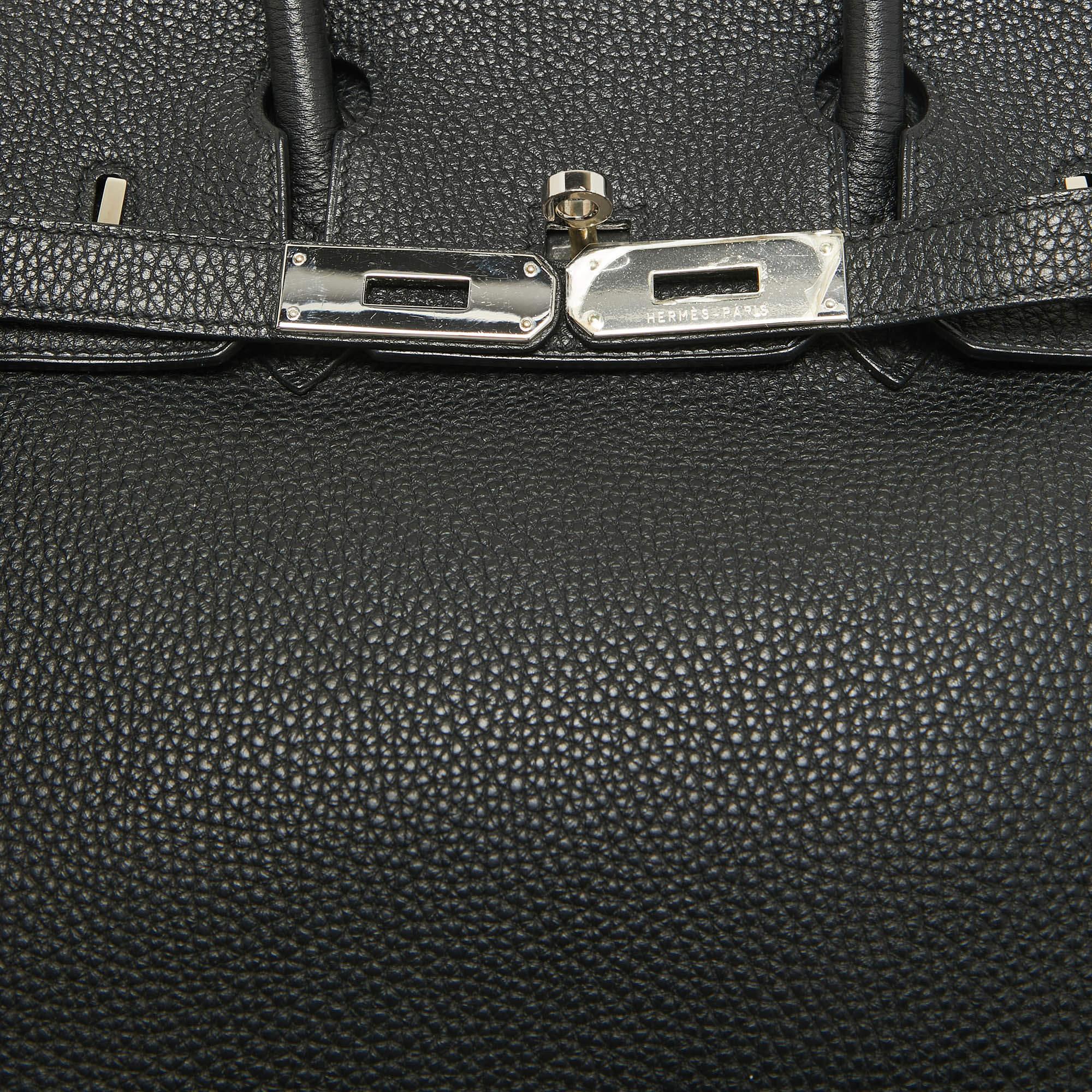 Women's Hermes Noir Togo Leather Palladium Finish Birkin 30 Bag