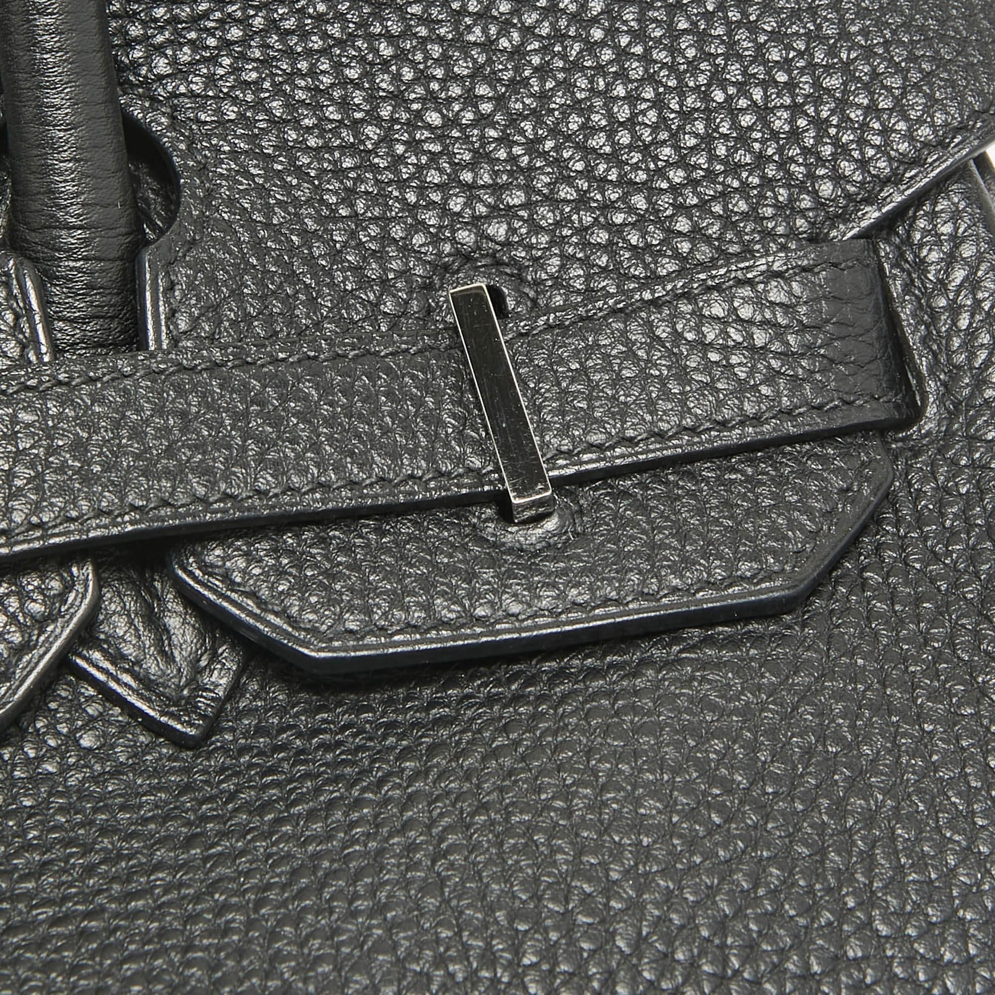 Hermes Noir Togo Leather Palladium Finish Birkin 30 Bag 1