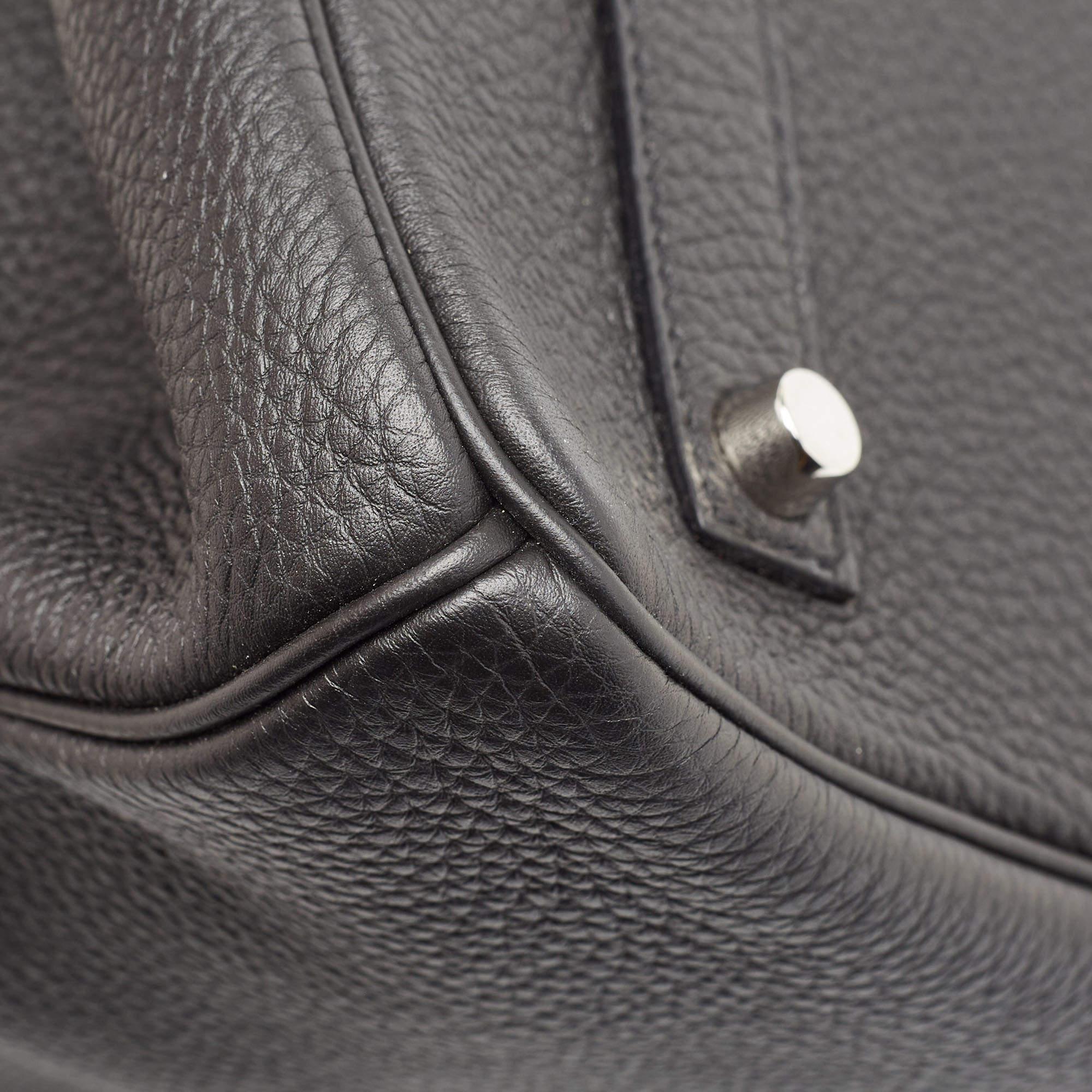 Hermes Noir Togo Leather Palladium Finish Birkin 35 Bag 8