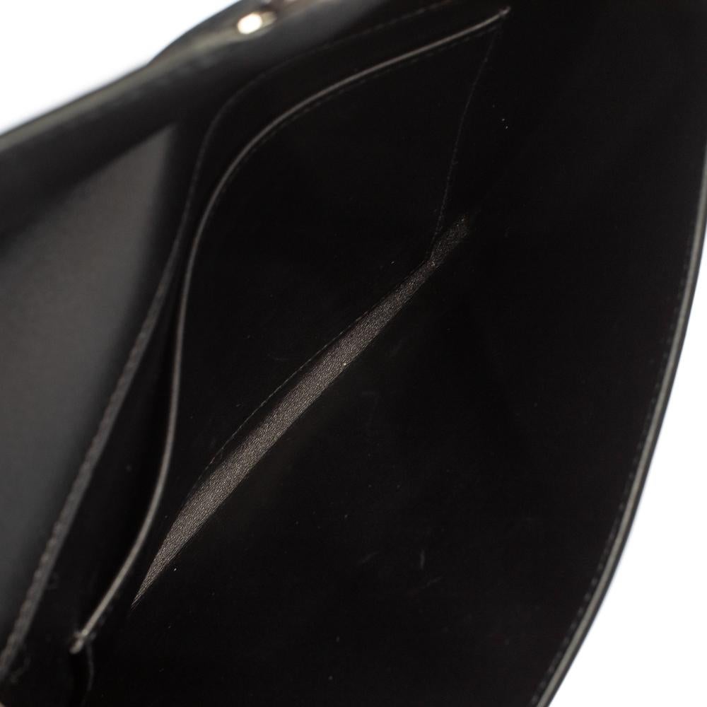 Hermes Noir Veau Villandry Leather Cinhetic Clutch 4