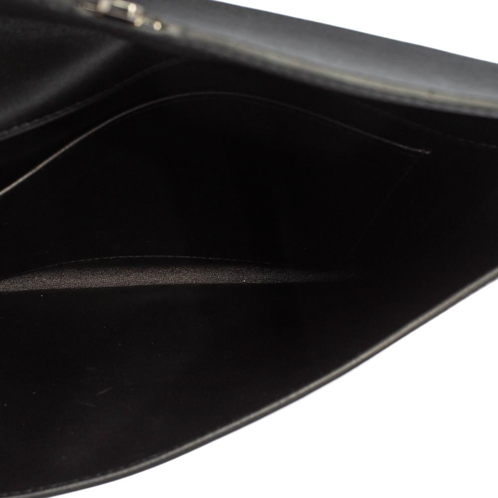 Hermes Noir Veau Villandry Leather Cinhetic Clutch 5