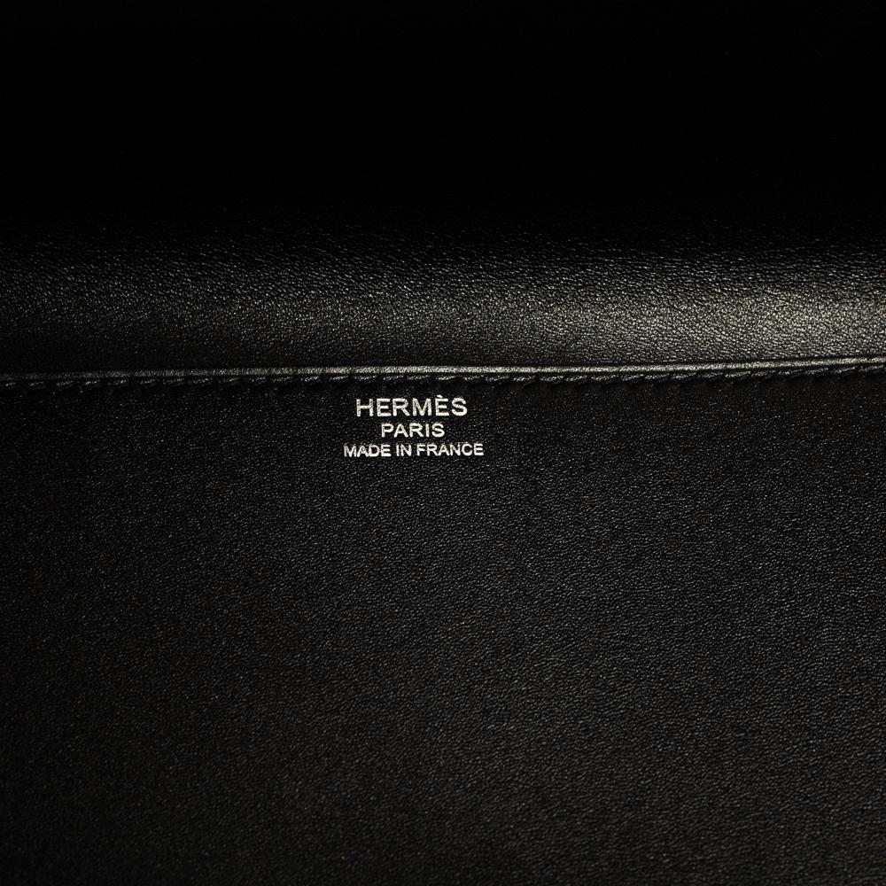 Hermes Noir Veau Villandry Leather Cinhetic Clutch 7