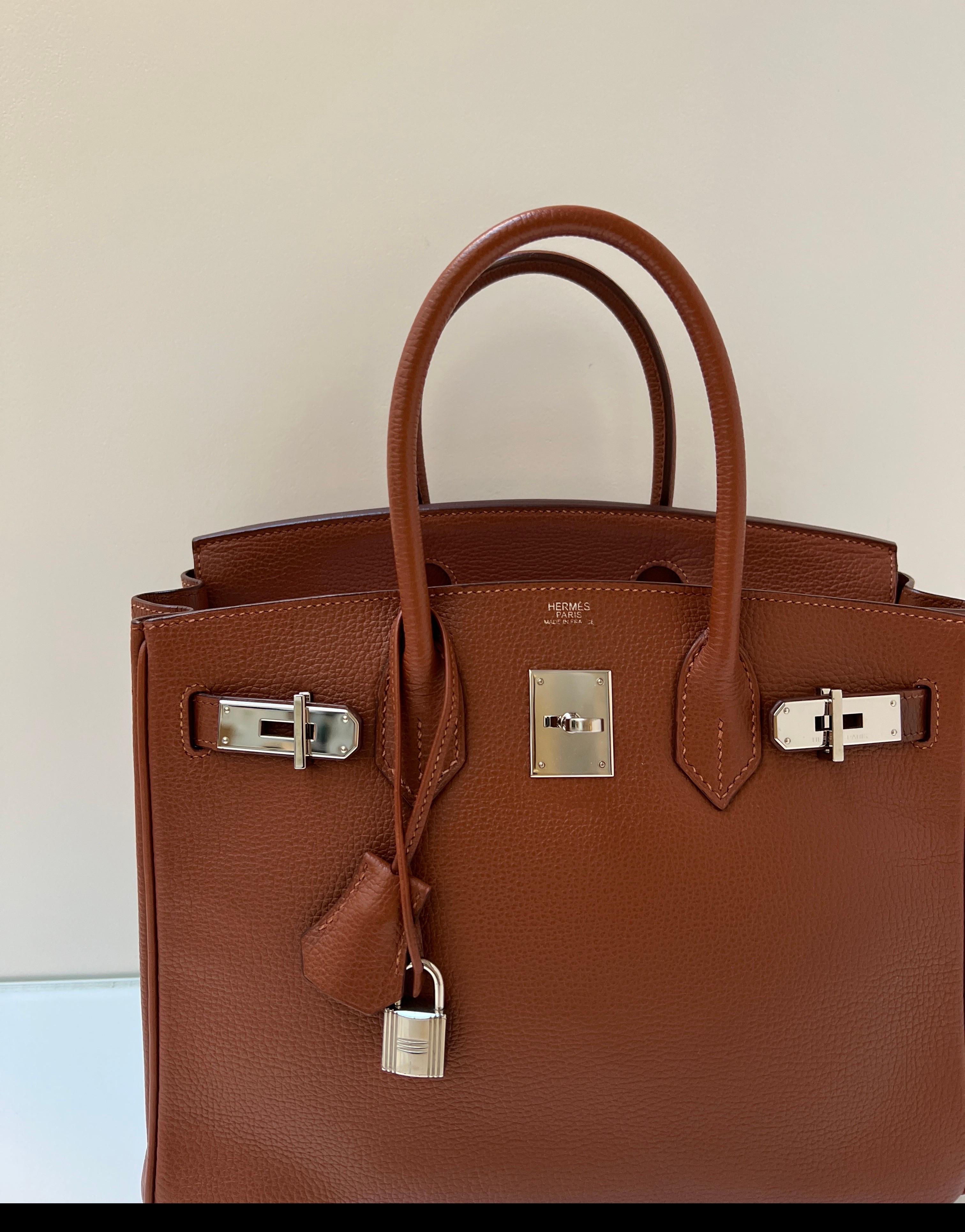 Brown Hermes Noisette Birkin 30 Bag