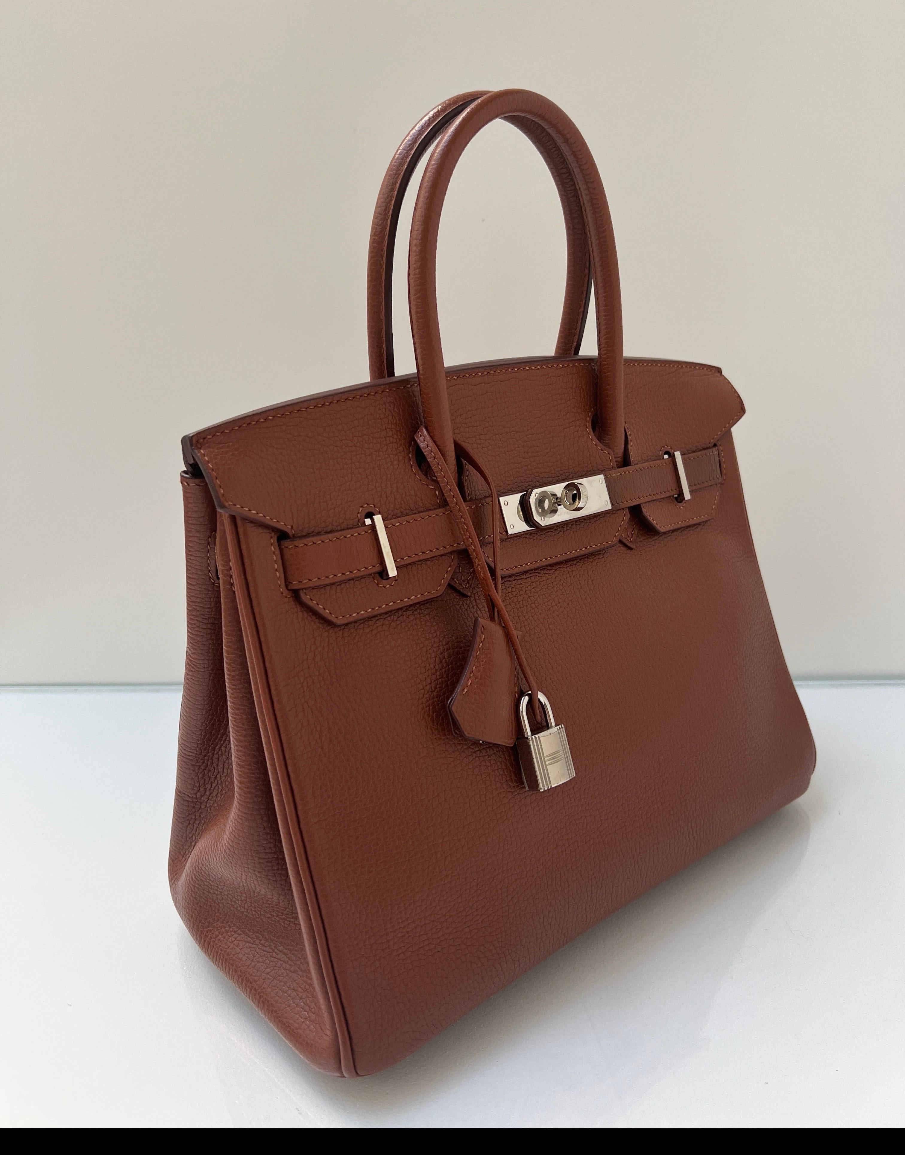 Brown Hermes Noisette Birkin 30 Bag