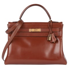 Hermès Noisette Box Pelle di vitello Vintage Kelly 32cm Retourne