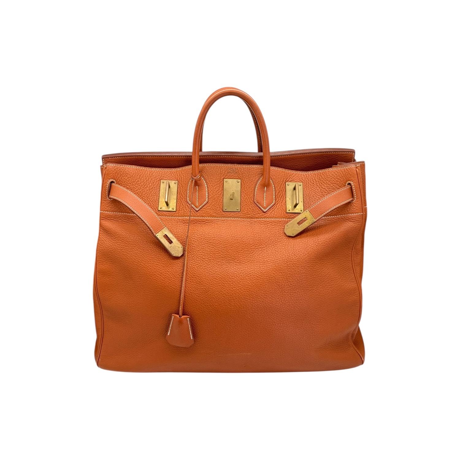 Hermès Noisette Clemence HAC Birkin 50 Men's Bag In Good Condition In Scottsdale, AZ