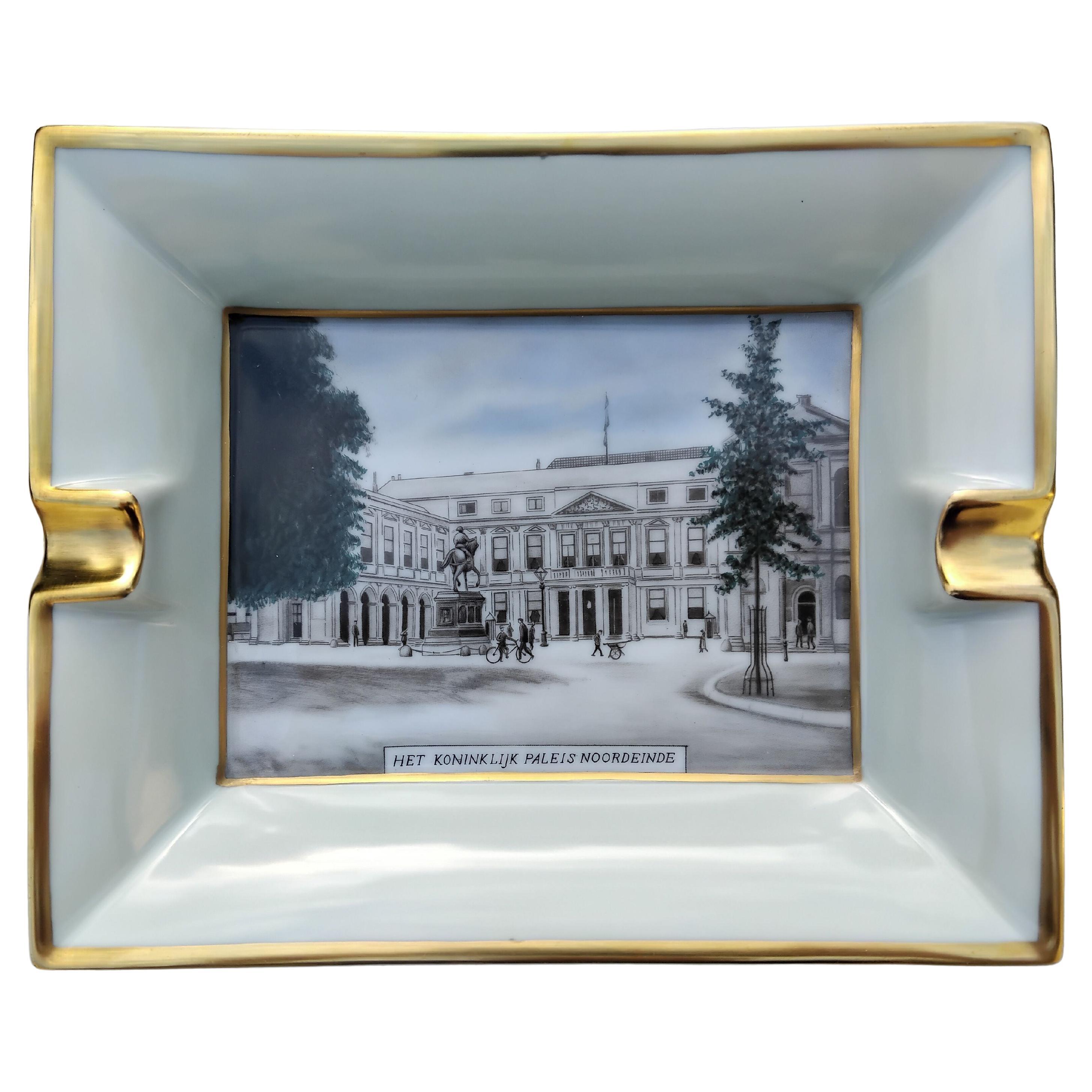 Hermès Noordeinde Paleis Royal Palace Ashtray Porcelain Gold The Netherlands