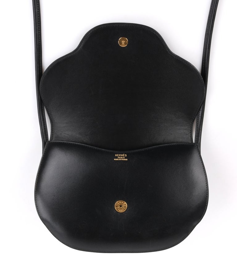 Black Leather Crossbody Bag With Gold Hardware