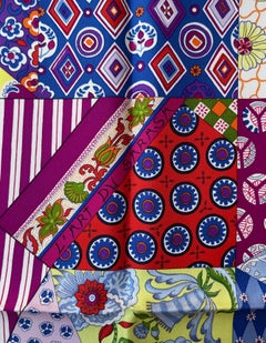 Hermes NWT Fuchsia L'Art du Sarasa 90cm Silk Scarf Designed by Aline Honore