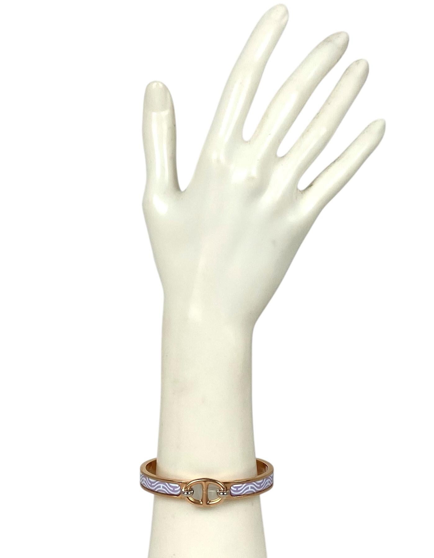 Hermes NWT Hydro Mini Clic Chaine d' Ancre Ghost H Bracelet GM

Fabriqué en : France
Couleur : métal or rose avec accents argentés et 