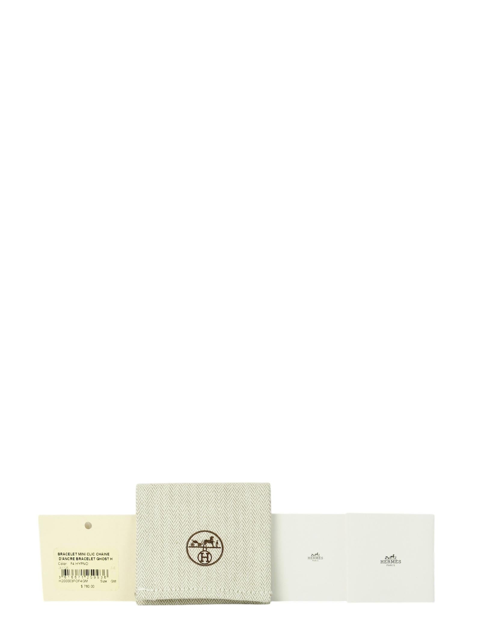Hermes NWT Mini Clic Chaine d' Ancre Ghost Bracelet GM Excellent état - En vente à New York, NY