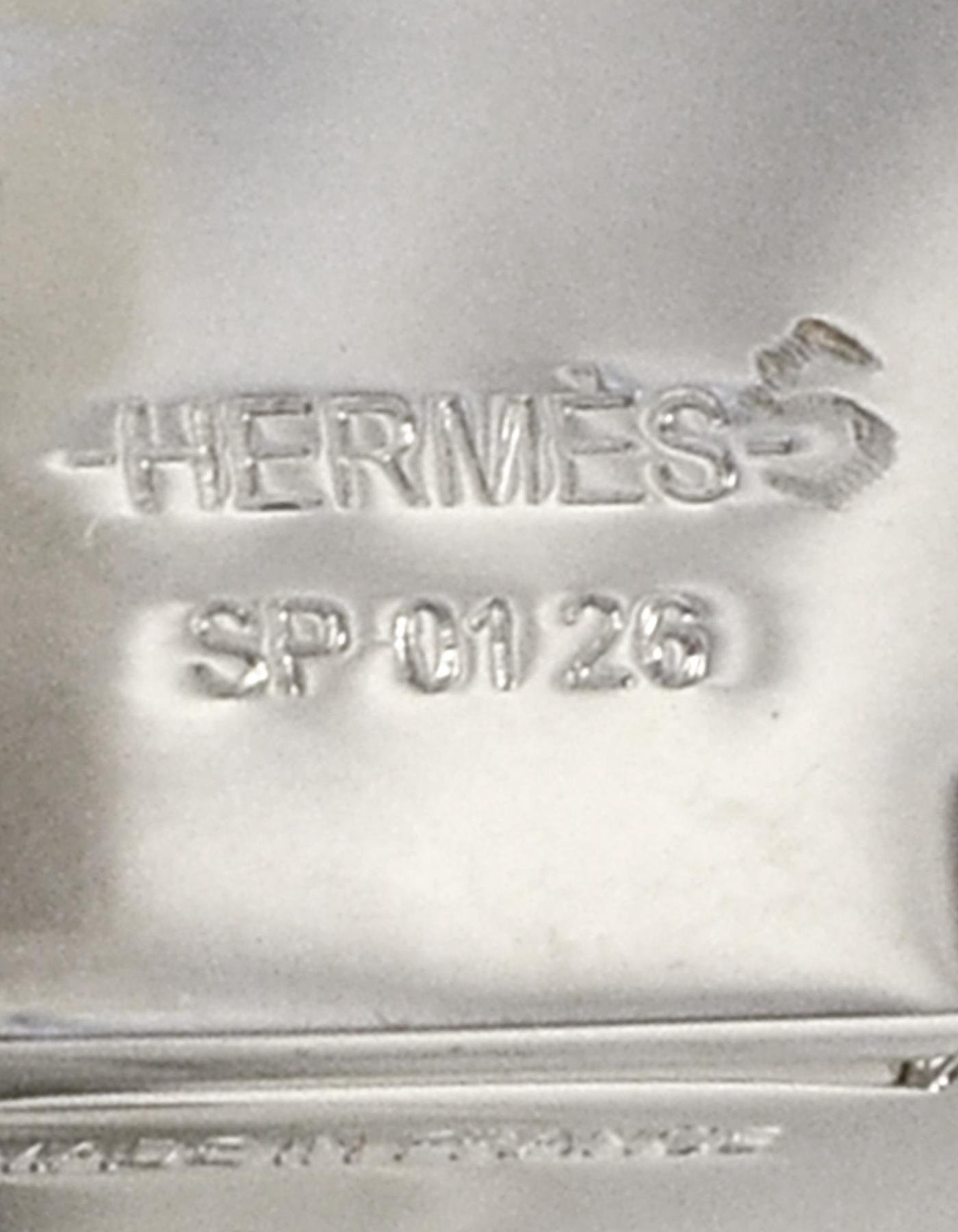 Hermes NWT Palladium/Pannnacotta White Enamel Wide Hinged Bracelet sz Small 1