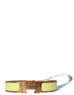 Hermes NWT Poussin Yellow/ Rose Gold Enamel H Clic Clac Bracelet sz PM